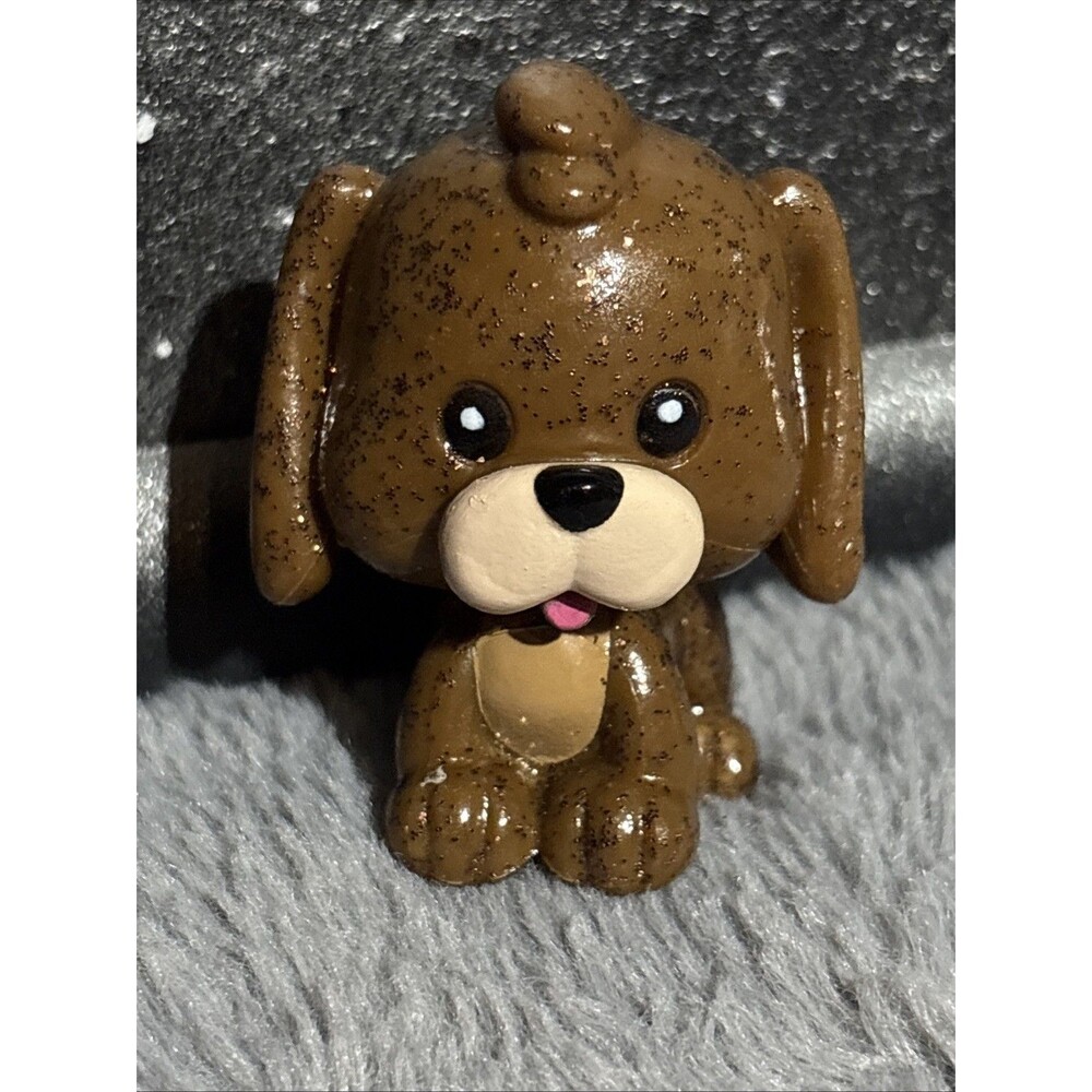 Bruno Disney Little Pet Shop Brown Glittery 2.5” Figure Rare Plastic Toy Dog